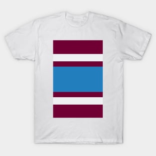 Burnley Varsity Retro Claret, Blue & White Hoops T-Shirt